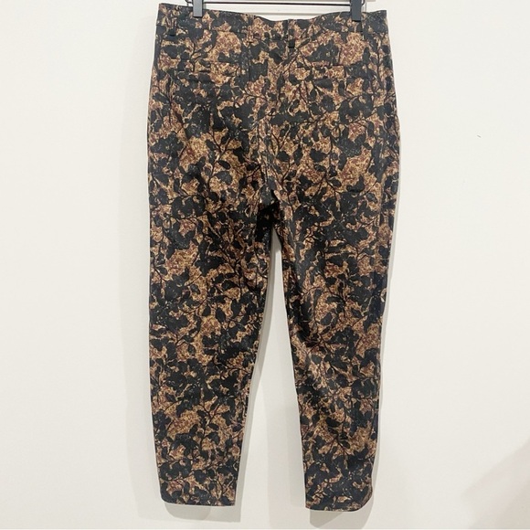 PERUVIAN CONNECTION Shadow Vine Trousers Burnt Sienna Cropped Pants Size 12 - Picture 7 of 11